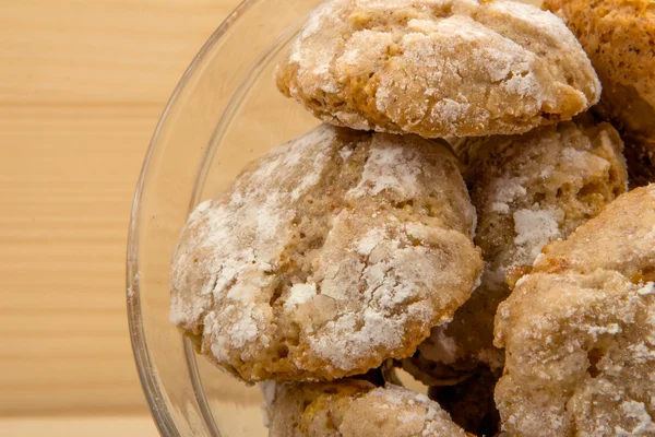 Cookie-uri italiene cu aromă de migdale amaretti închide — Fotografie, imagine de stoc