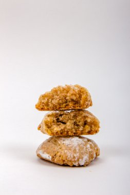 Pudra şekeri üç İtalyan Badem Çerezler