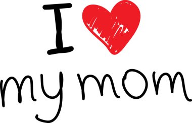 Anne, kalp işareti ile metin seviyorum.