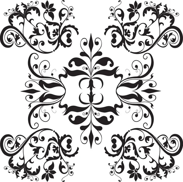 Vintage süsler ile davetiye, kutlama ve tebrik kartı için çiçek öğeleri