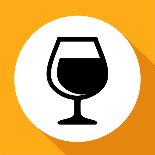 Appartamento un'icona di vetro di vino — Vettoriale Stock