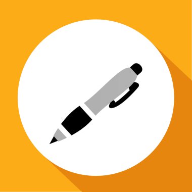 Kalem işareti simgesi, vektör çizim. Düz tasarım stili 