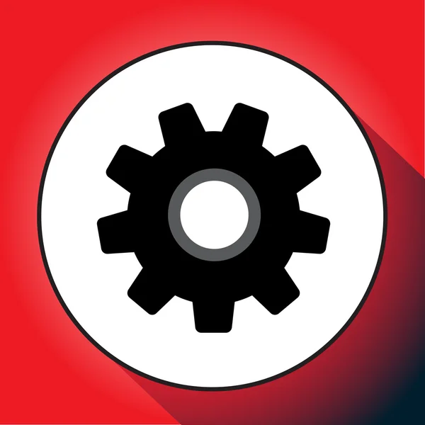 Gear. 10 icona di vettore — Vettoriale Stock