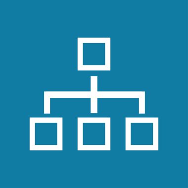 Ağ blok şeması. Düz siyah anahat simgesini