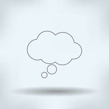Bulut simgesi, vektör çizimi. düz tasarım biçimi