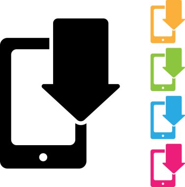 Cep telefonu Download simgesi. vektör tasarımı