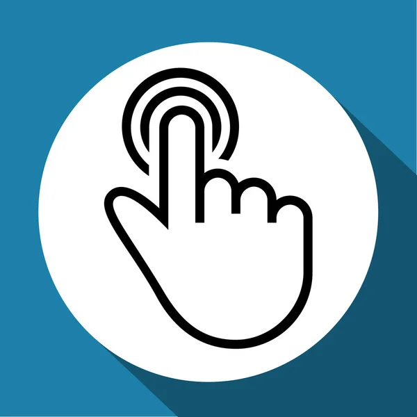 Einfache Darstellung einer Handgeste: ein Fingerzug — Stockvektor