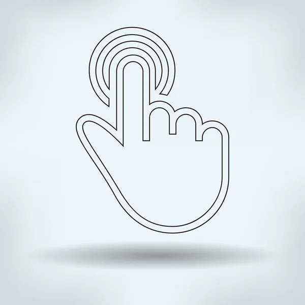 Einfache Darstellung einer Handgeste: ein Fingerzug — Stockvektor