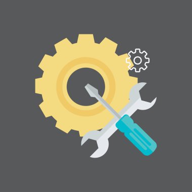 Tornavida ve anahtar vektör simgesi