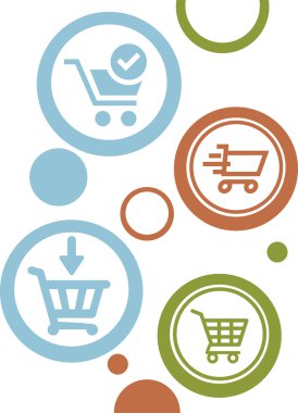 Alışveriş arabası simgesi seti