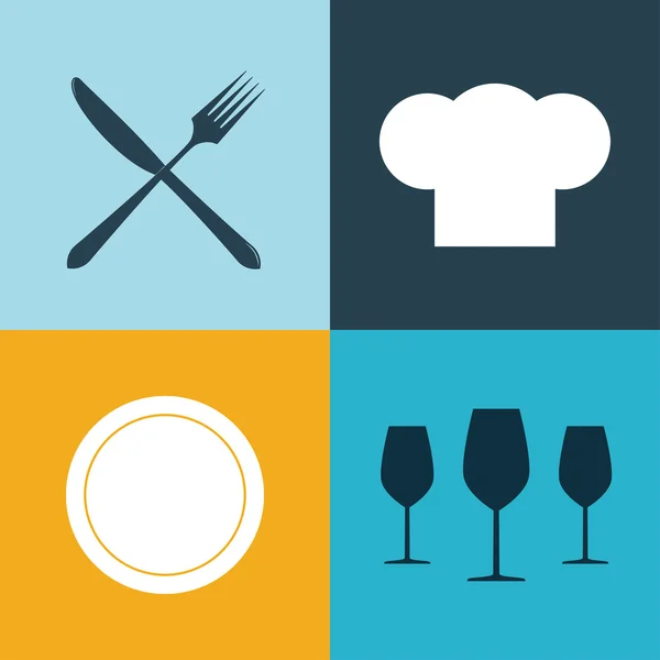 Ensemble de signes vectoriels restaurant — Image vectorielle