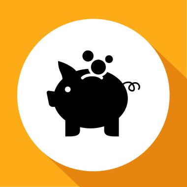 vektör domuz para banka simgesi. düz tasarım siyah piktogram