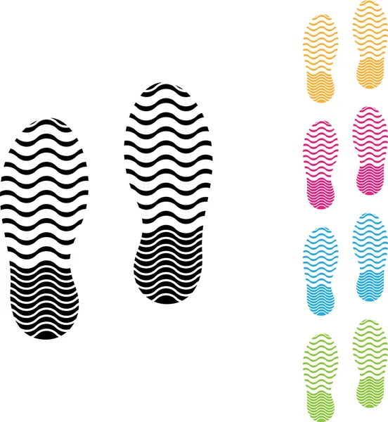 Ayak izi, Ayakkabı ve sandaletler yazdırma - illüstrasyon