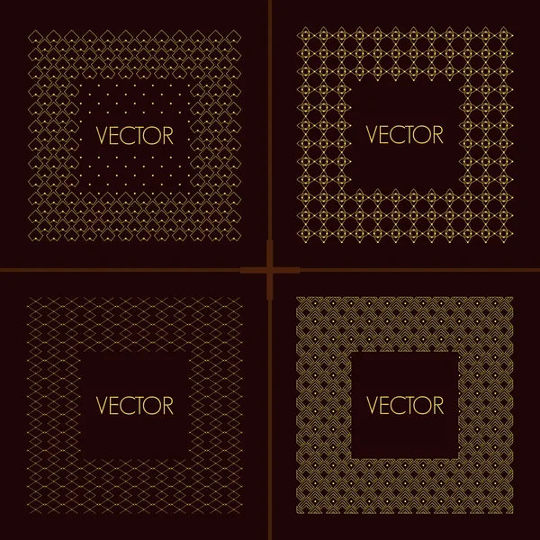 Colección de marcos vectoriales mono línea de moda . — Vector de stock