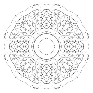 Yuvarlak dekoratif desen. Dantel daire tasarım şablonu. 