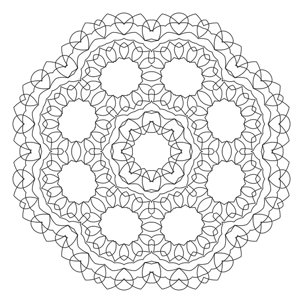 Round decorative pattern. Lace circle design template. — Stock Vector