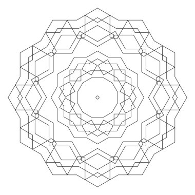 Yuvarlak dekoratif geometrik desen