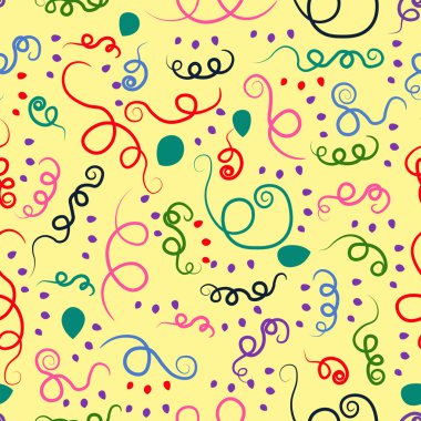 Renkli girdaplar ve eğriler sorunsuz desen tasarımı