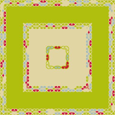 Eğrileri ve girdapları ile kare desen tasarımı