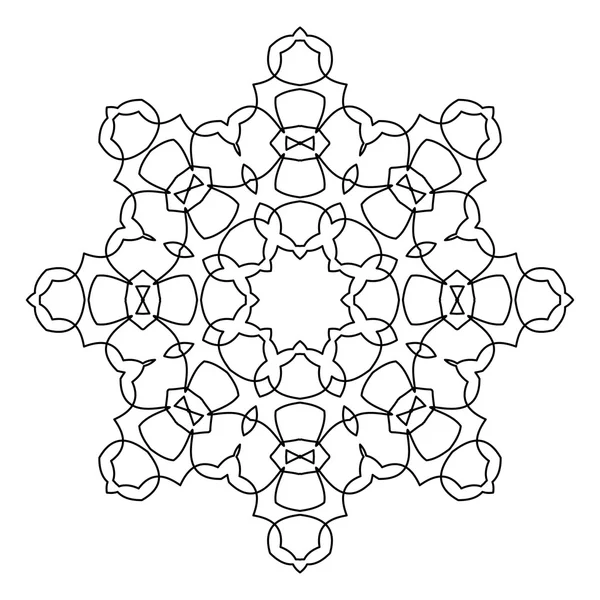 Patrón geométrico decorativo redondo. Plantilla de diseño de círculo de encaje. Fondo abstracto de mono línea. Ilustración de mandala — Vector de stock