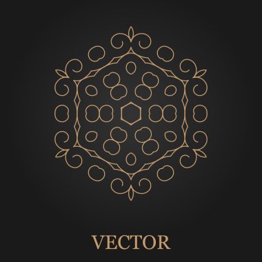 Logo tasarım şablonu, yaratıcı monogram, amblem, mono satırı dekoratif simgesi, vektör çizim soyut.