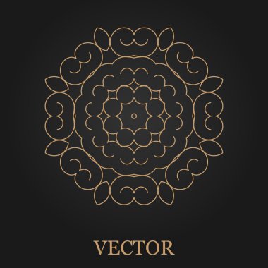 Logo tasarım şablonu, yaratıcı monogram, amblem, mono satırı dekoratif simgesi, vektör çizim soyut.