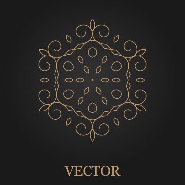 Logo tasarım şablonu, yaratıcı monogram, amblem, mono satırı dekoratif simgesi, vektör çizim soyut.