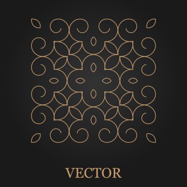 Logo tasarım şablonu, yaratıcı monogram, amblem, mono satırı dekoratif simgesi, vektör çizim soyut.