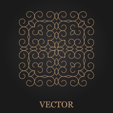 Logo tasarım şablonu, yaratıcı monogram, amblem, mono satırı dekoratif simgesi, vektör çizim soyut.