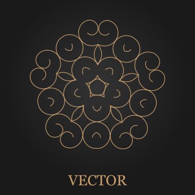 Logo tasarım şablonu, yaratıcı monogram, amblem, mono satırı dekoratif simgesi, vektör çizim soyut.