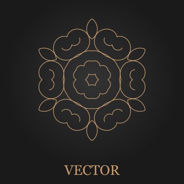 Logo tasarım şablonu, yaratıcı monogram, amblem, mono satırı dekoratif simgesi, vektör çizim soyut.