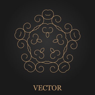 Logo tasarım şablonu, yaratıcı monogram, amblem, mono satırı dekoratif simgesi, vektör çizim soyut.