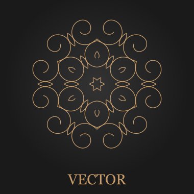 Logo tasarım şablonu, yaratıcı monogram, amblem, mono satırı dekoratif simgesi, vektör çizim soyut.