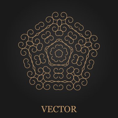 Logo tasarım şablonu, yaratıcı monogram, amblem, mono satırı dekoratif simgesi, vektör çizim soyut.