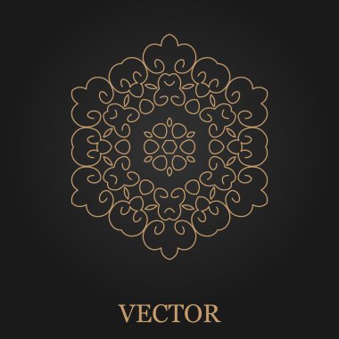 Logo tasarım şablonu, yaratıcı monogram, amblem, mono satırı dekoratif simgesi, vektör çizim soyut.