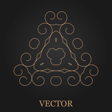 Logo tasarım şablonu, yaratıcı monogram, amblem, mono satırı dekoratif simgesi, vektör çizim soyut.