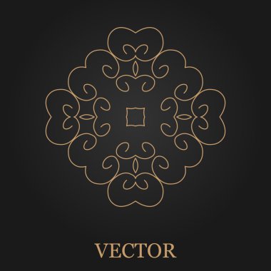 Logo tasarım şablonu, yaratıcı monogram, amblem, mono satırı dekoratif simgesi, vektör çizim soyut.