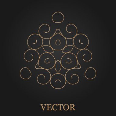 Logo tasarım şablonu, yaratıcı monogram, amblem, mono satırı dekoratif simgesi, vektör çizim soyut.