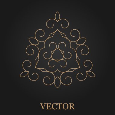 Logo tasarım şablonu, yaratıcı monogram, amblem, mono satırı dekoratif simgesi, vektör çizim soyut.