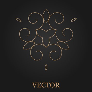 Logo tasarım şablonu, yaratıcı monogram, amblem, mono satırı dekoratif simgesi, vektör çizim soyut.