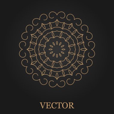 Logo tasarım şablonu, yaratıcı monogram, amblem, mono satırı dekoratif simgesi, vektör çizim soyut.