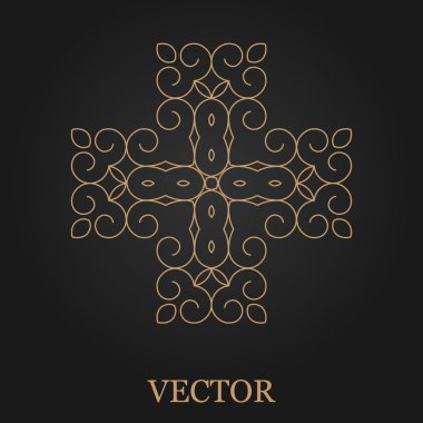 Logo tasarım şablonu, yaratıcı monogram, amblem, mono satırı dekoratif simgesi, vektör çizim soyut.