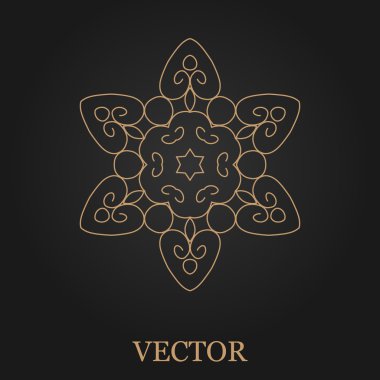 Logo tasarım şablonu, yaratıcı monogram, amblem, mono satırı dekoratif simgesi, vektör çizim soyut.