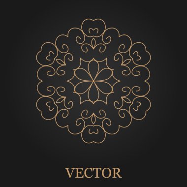 Logo tasarım şablonu, yaratıcı monogram, amblem, mono satırı dekoratif simgesi, vektör çizim soyut.