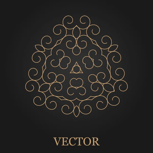 Modelo de design de logotipo, monograma criativo, emblema redondo abstrato, ícone decorativo de linha mono, ilustração vetorial . — Vetor de Stock