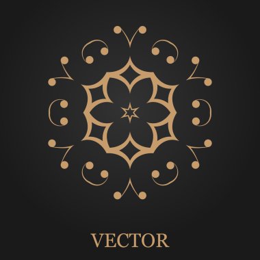 Logo tasarım şablonu, yaratıcı monogram, amblem, mono satırı dekoratif simgesi, vektör çizim soyut.