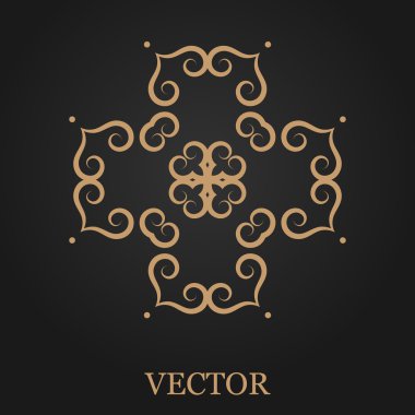 Logo tasarım şablonu, yaratıcı monogram, amblem, mono satırı dekoratif simgesi, vektör çizim soyut.