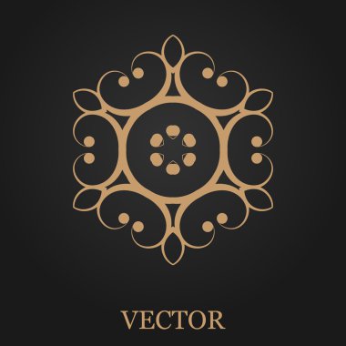 Logo tasarım şablonu, yaratıcı monogram, amblem, mono satırı dekoratif simgesi, vektör çizim soyut.