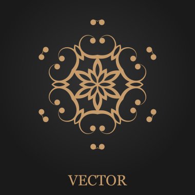 Logo tasarım şablonu, yaratıcı monogram, amblem, mono satırı dekoratif simgesi, vektör çizim soyut.