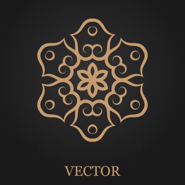 Logo tasarım şablonu, yaratıcı monogram, amblem, mono satırı dekoratif simgesi, vektör çizim soyut.